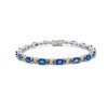 Sapphire and Diamond Bracelet in 14K White Gold | Save 33% - Rajasthan Living 7