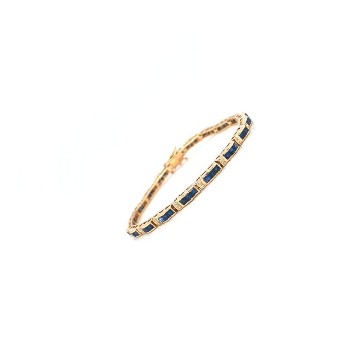 Sapphire and Diamond Bracelet in 14K Yellow Gold | Save 33% - Rajasthan Living 6