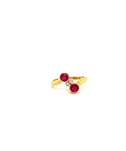 Ruby and Diamond Ring in 18K Yellow Gold | Save 33% - Rajasthan Living