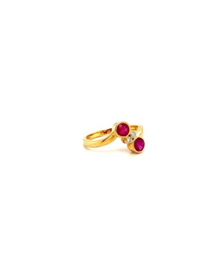 Ruby and Diamond Ring in 18K Yellow Gold | Save 33% - Rajasthan Living 3