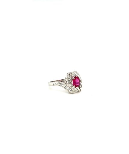 Ruby and Diamond Ring in 18K White Gold | Save 33% - Rajasthan Living 3
