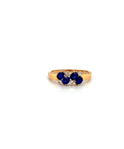Sapphire and Diamond Ring in 14K Yellow Gold | Save 33% - Rajasthan Living