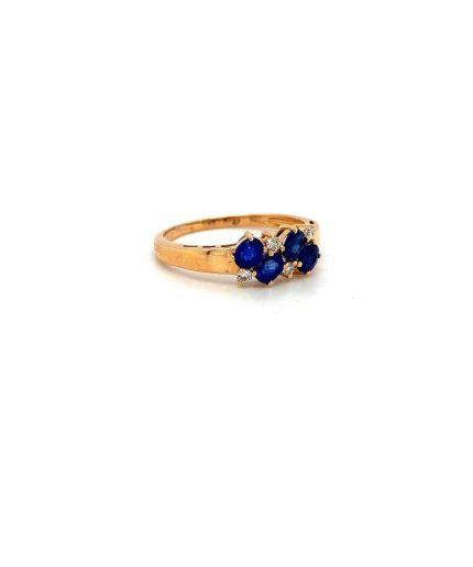 Sapphire and Diamond Ring in 14K Yellow Gold | Save 33% - Rajasthan Living 3