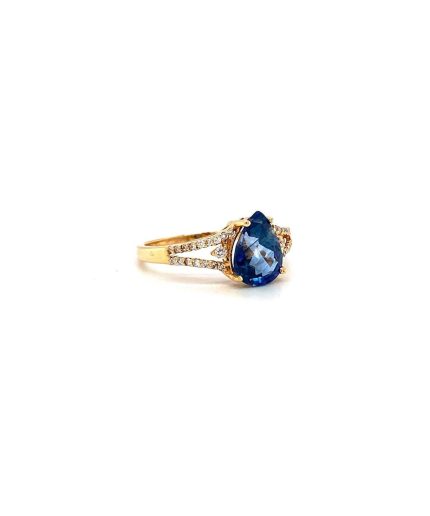 Sapphire and Diamond Ring in 14K Yellow Gold | Save 33% - Rajasthan Living 7