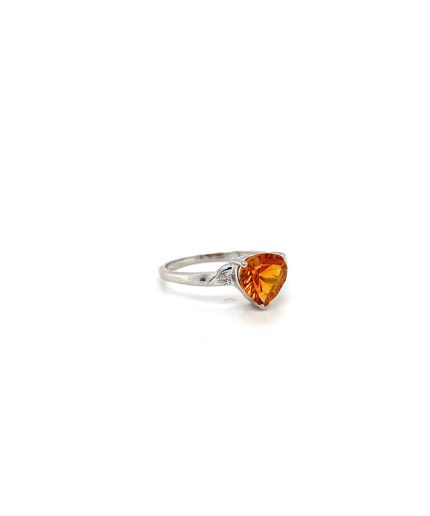 Citrine and Diamond Ring in 18K White Gold | Save 33% - Rajasthan Living 3