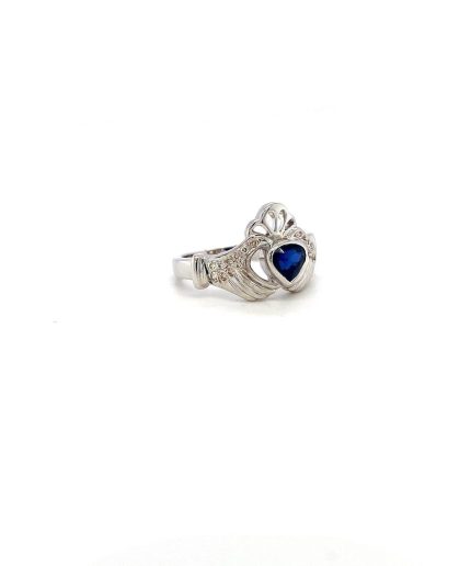Sapphire and Diamond Ring in 14K White Gold | Save 33% - Rajasthan Living 3