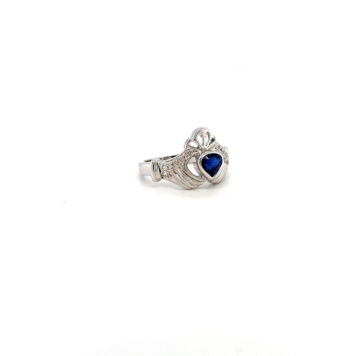 Sapphire and Diamond Ring in 14K White Gold | Save 33% - Rajasthan Living 6