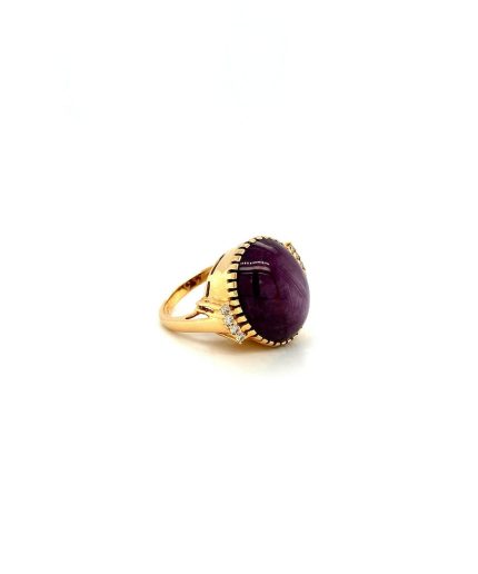 Ruby Star and Diamond Ring in 14K Yellow Gold | Save 33% - Rajasthan Living 3