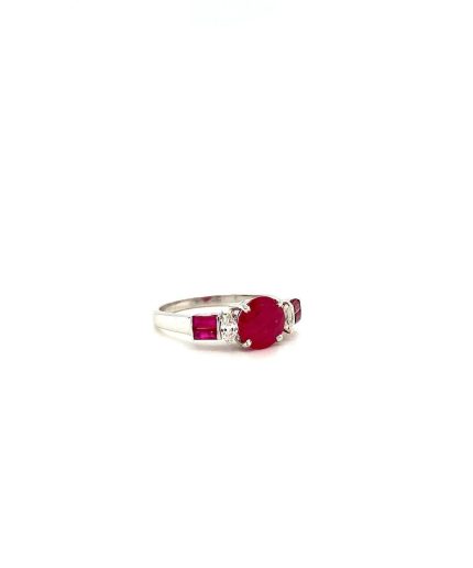 Ruby and Diamond Ring in 18K White Gold | Save 33% - Rajasthan Living 7
