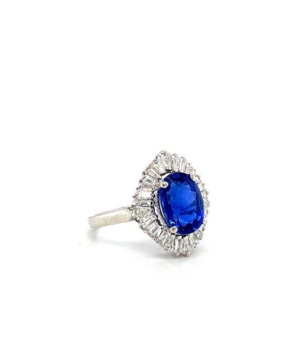 Sapphire and Diamond Ring in 18K White Gold | Save 33% - Rajasthan Living 3