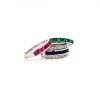 Multi Colour Stones and Diamond Changeable Ring in 14K White Gold | Save 33% - Rajasthan Living 8