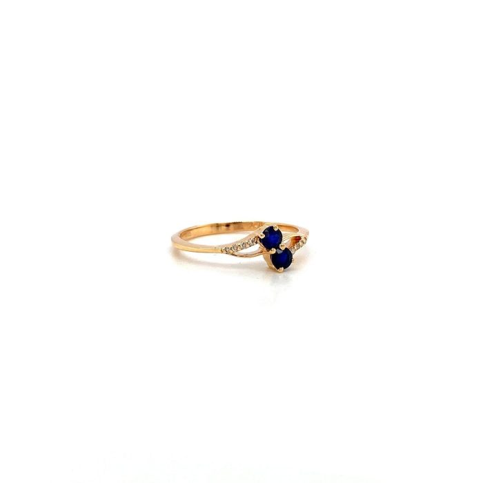 Sapphire and Diamond Ring in 14K Yellow Gold | Save 33% - Rajasthan Living 6