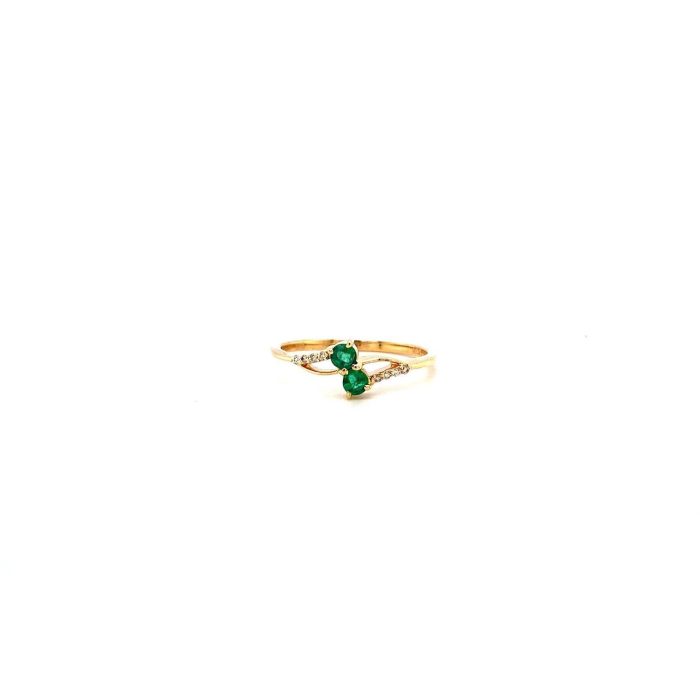 Emerald and Diamond Ring in 14K Yellow Gold | Save 33% - Rajasthan Living 5