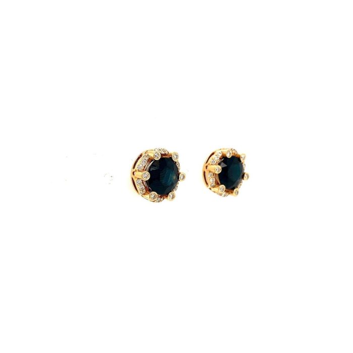 Sapphire and Diamond Earringss in 14K Yellow Gold | Save 33% - Rajasthan Living 6