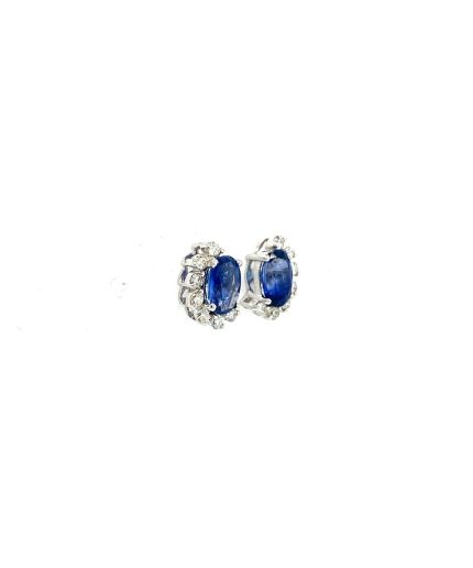 Sapphire and Diamond Earringss in 18K White Gold | Save 33% - Rajasthan Living 3