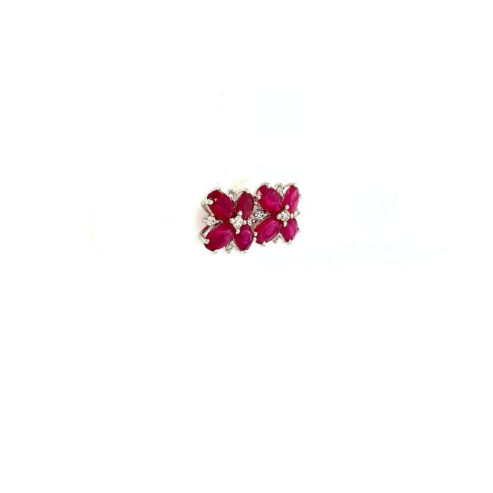 Ruby and Diamond Earrings in 14K White Gold | Save 33% - Rajasthan Living 6