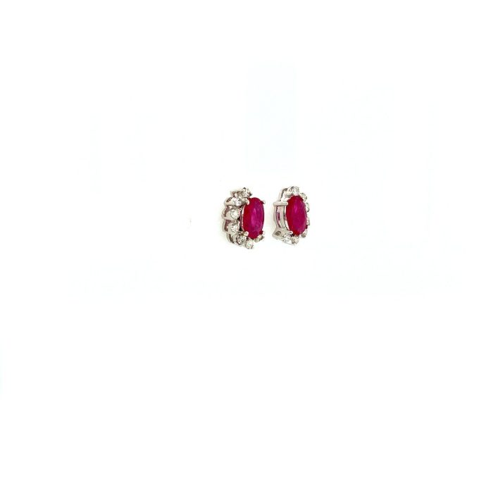 Ruby and Diamond Earrings in 14K White Gold | Save 33% - Rajasthan Living 6