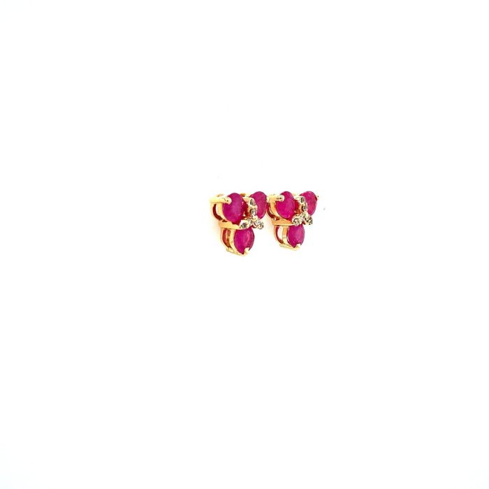 Ruby and Diamond Earrings in 14K Yellow Gold | Save 33% - Rajasthan Living 6