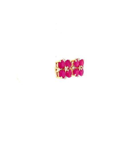 Ruby and Diamond Earrings in 14K Yellow Gold | Save 33% - Rajasthan Living 7