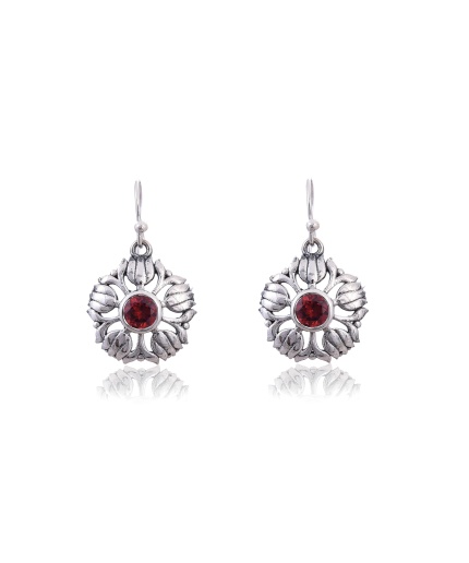 Garnet Sterling silver earring | Save 33% - Rajasthan Living