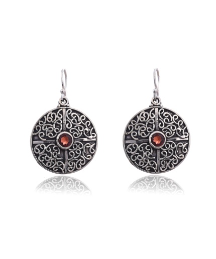 Garnet Sterling silver earring | Save 33% - Rajasthan Living