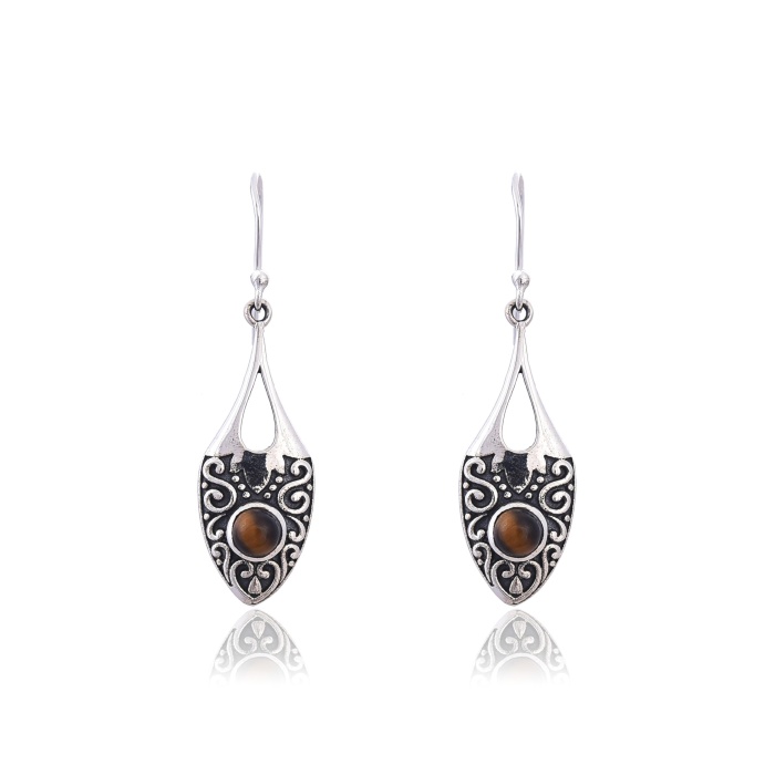 Designer TigerEye 925 Silver earring | Save 33% - Rajasthan Living 6
