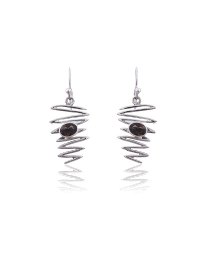 925 Silver Smoky Earring | Save 33% - Rajasthan Living