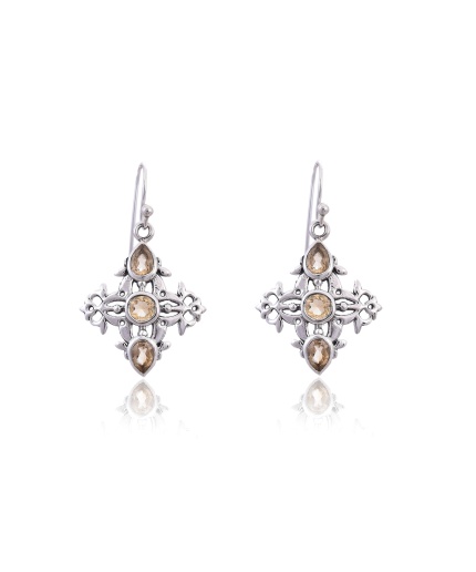 Citrine silver 925 earring | Save 33% - Rajasthan Living