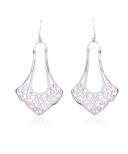 sterling silver jali cut earring | Save 33% - Rajasthan Living