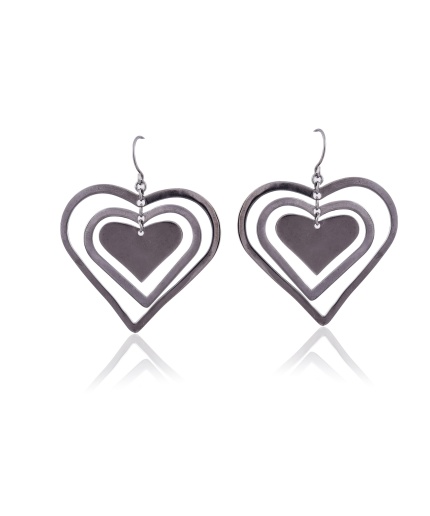 Sterling Silver multi layer heart earring | Save 33% - Rajasthan Living