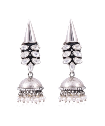925 Silver pearl jhumka earring | Save 33% - Rajasthan Living