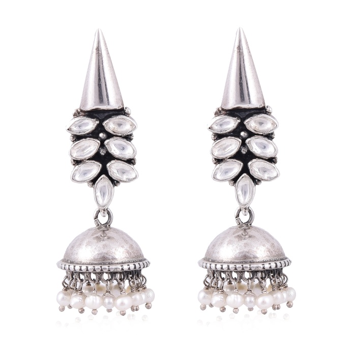 925 Silver pearl jhumka earring | Save 33% - Rajasthan Living 6