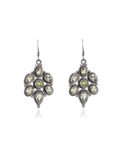 Sterling Silver green amethyst earring | Save 33% - Rajasthan Living