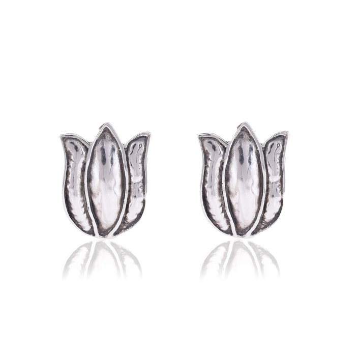 Sterling Silver Lotus flower Stud earring | Save 33% - Rajasthan Living 6