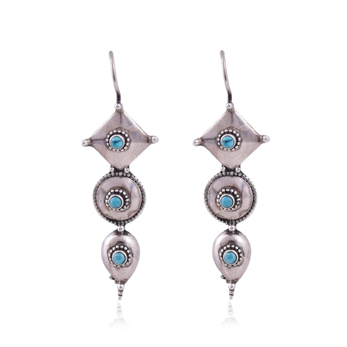 Sterling Silver turquoise earring | Save 33% - Rajasthan Living 5