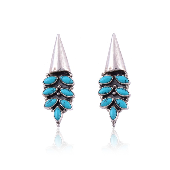 Sterling Silver turquoise earring | Save 33% - Rajasthan Living 6