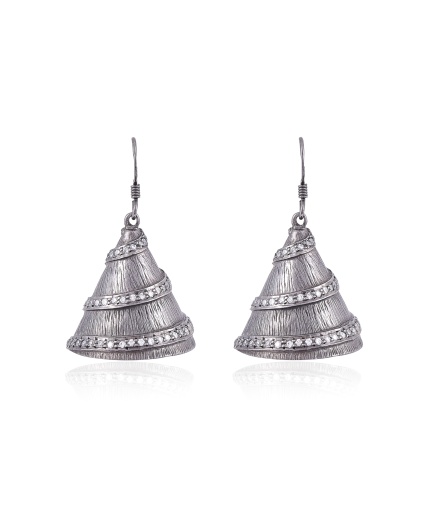 Sterling Silver Textured CZ earring | Save 33% - Rajasthan Living