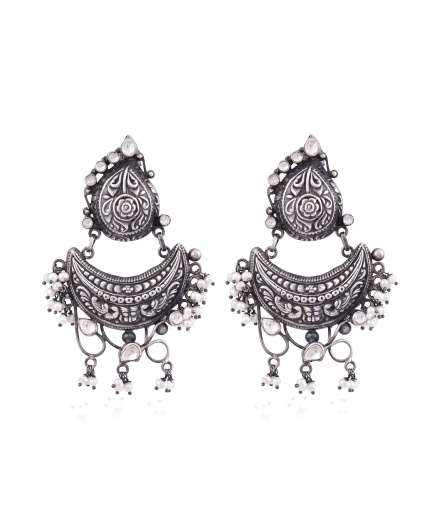 Sterling Silver antique oxidised earring | Save 33% - Rajasthan Living 5