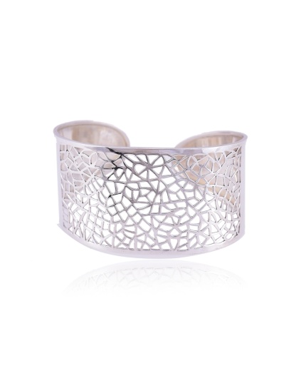Sterling Silver Jali Cut cuff | Save 33% - Rajasthan Living