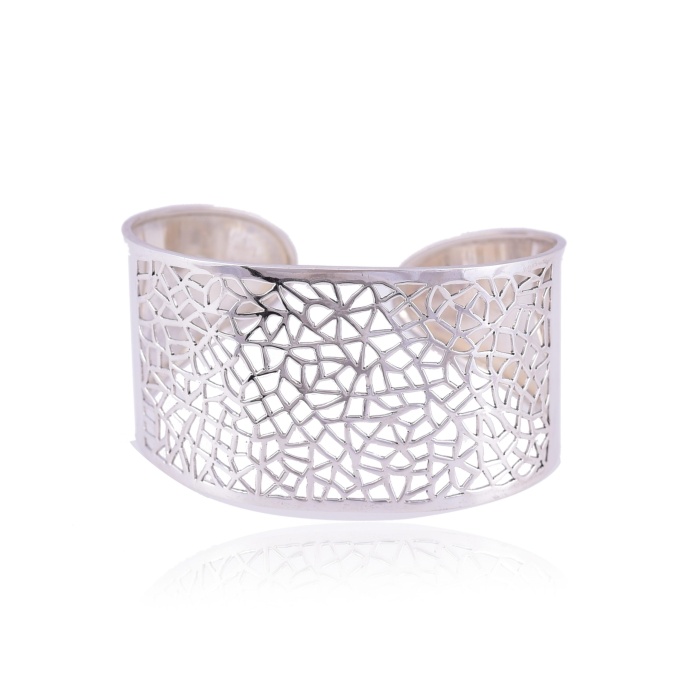 Sterling Silver Jali Cut cuff | Save 33% - Rajasthan Living 5