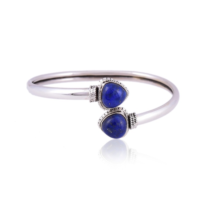 Sterling Silver Lapis cuff Bangle | Save 33% - Rajasthan Living 6