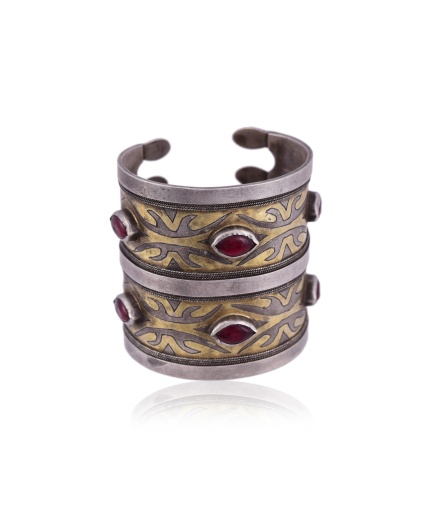 Vintage Silver Gold Plated Afghan Cuff | Save 33% - Rajasthan Living