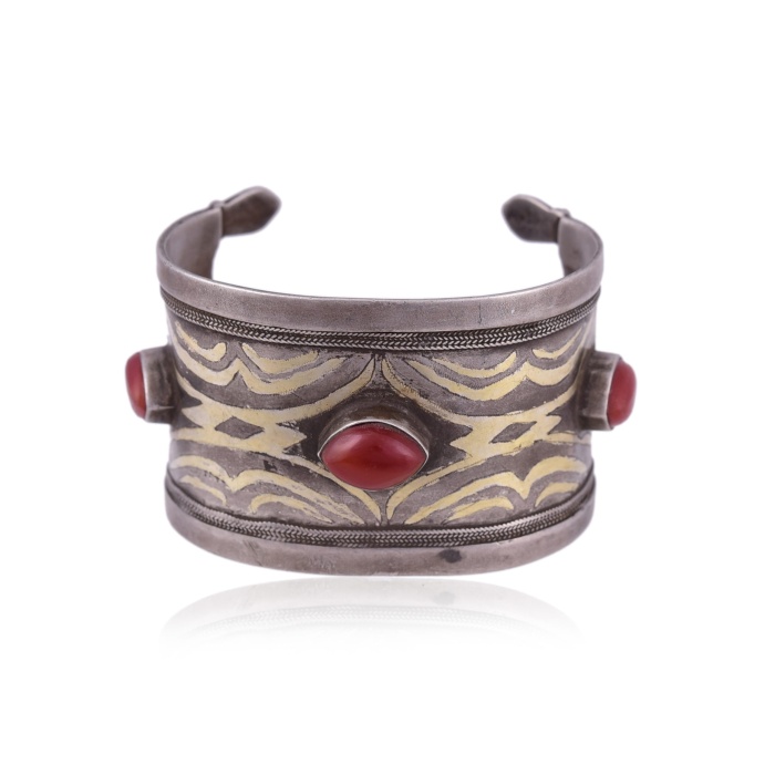 Vintage Silver Gold Plated Afghan Cuff | Save 33% - Rajasthan Living 6