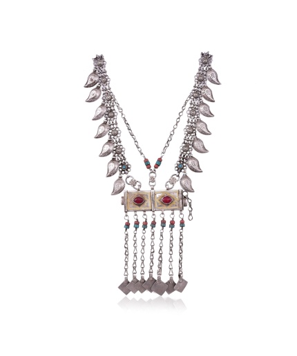 Vintage Silver Gold Plated stone Afghan necklace | Save 33% - Rajasthan Living