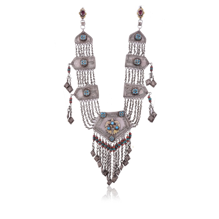 Vintage Silver stone Afghan necklace | Save 33% - Rajasthan Living 6