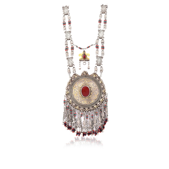 Vintage Silver Gold Plated stone Afghan necklace | Save 33% - Rajasthan Living 6