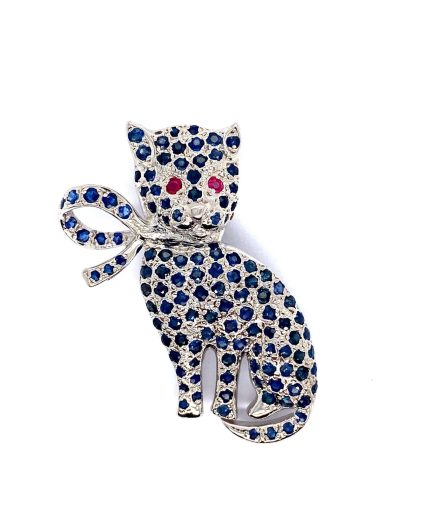 Sapphire Brooch in 925 Sterling Silver | Save 33% - Rajasthan Living