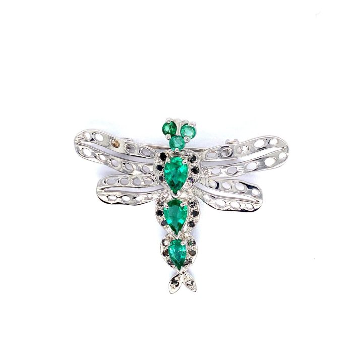 Emerald Brooch in 925 Sterling Silver | Save 33% - Rajasthan Living 5