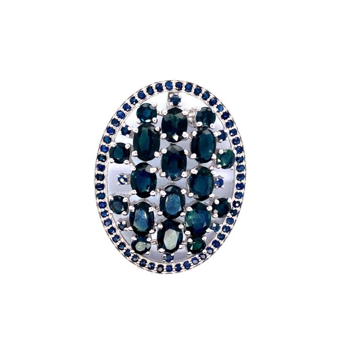 Sapphire Brooch in 925 Sterling Silver | Save 33% - Rajasthan Living 5