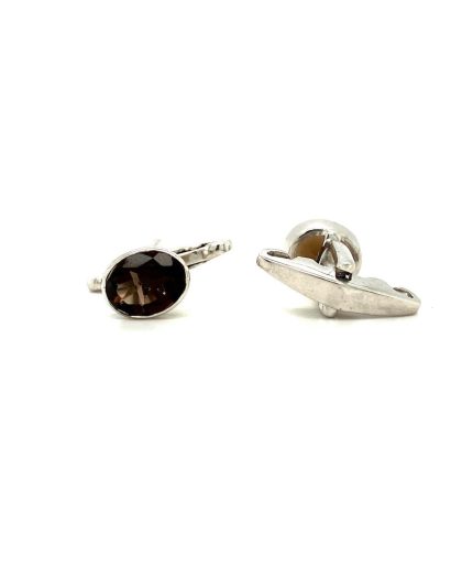 Smoky Topaz Cufflink in 925 Sterling Silver | Save 33% - Rajasthan Living